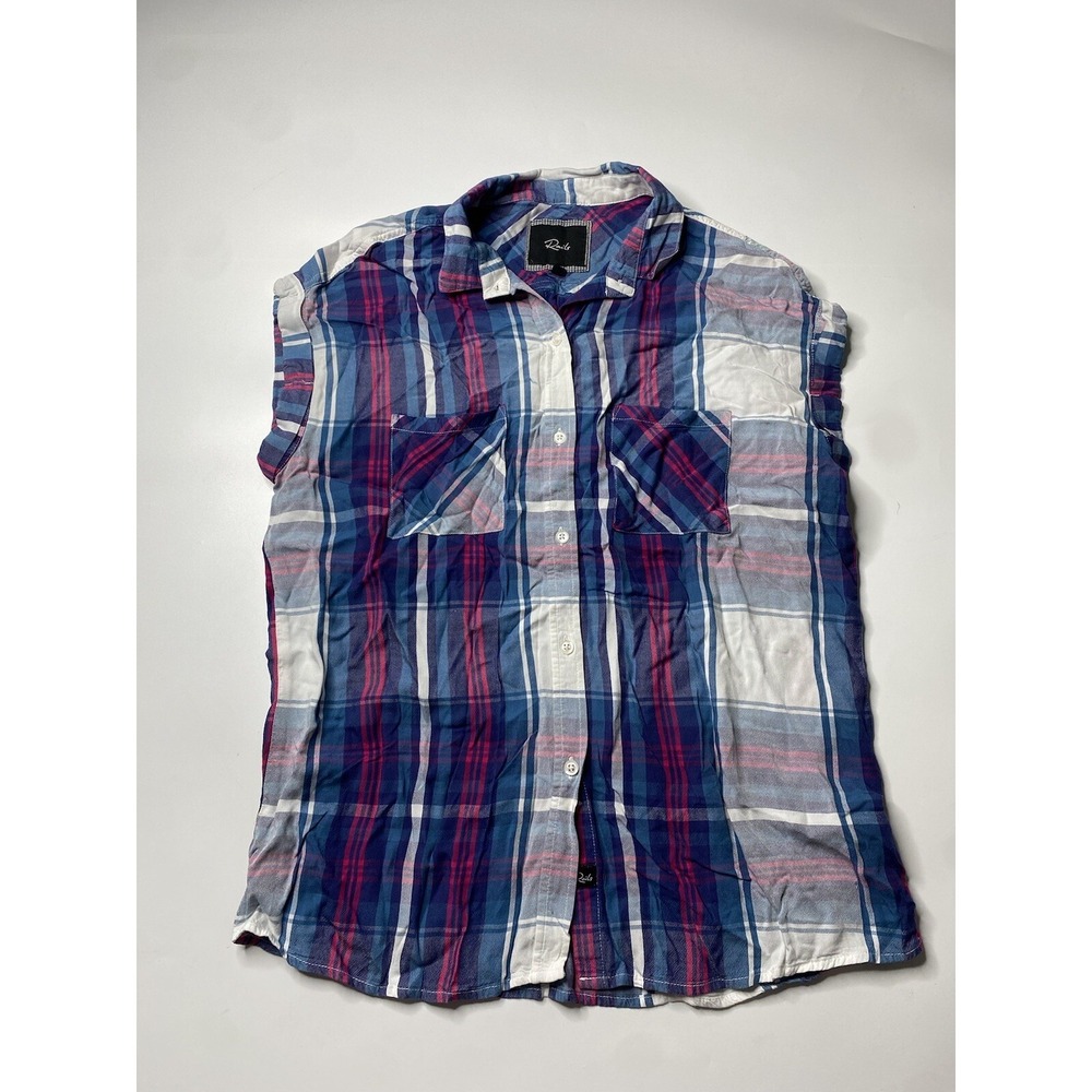 RAILS Top‎ Women's Small Sleeveless Paid Shirt BRITT Shirt Designer Sleeveless